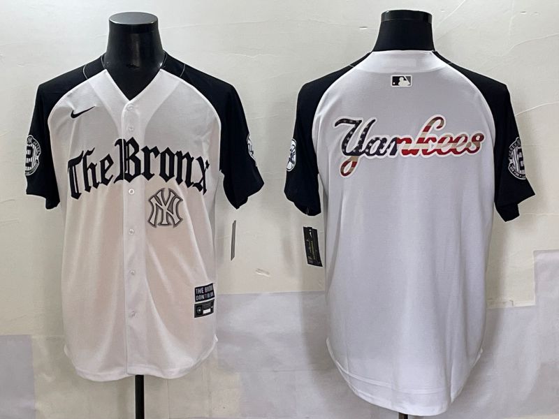 Men 2025 New York Yankees Blank White black Five generations Joint Name Nike MLB Jersey style 60->new york yankees->MLB Jersey